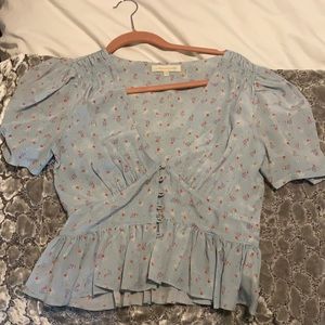 LoveShackFancy floral blouse